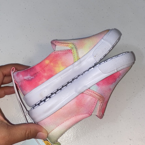 Cat & Jack Baby Girl Pinkish Yellow Tie-Dye Slip On Vans Sneaker Shoe Size 7 NWT - Picture 6 of 8